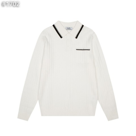 에*** 카라 배색 골지 니트