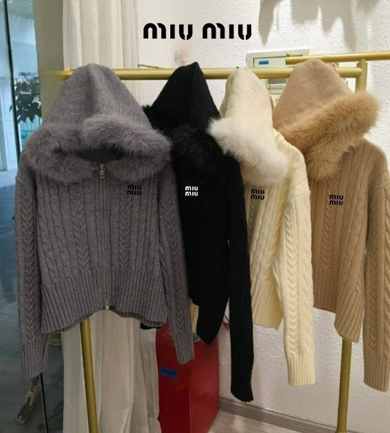 미*** 퍼후드 케이블 집업