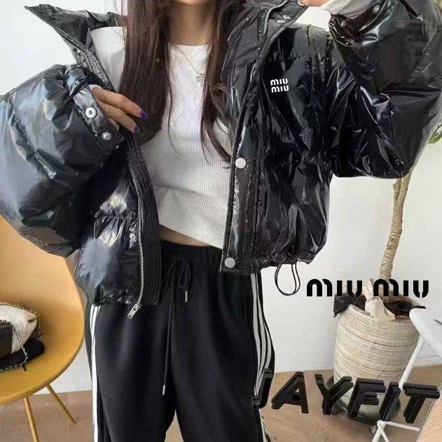 미*** 글로시 소매 탈부착 패딩