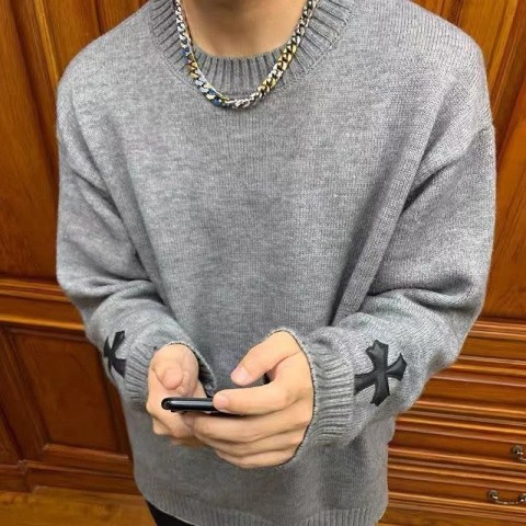 크*** 크로스 패치 인서트 니트