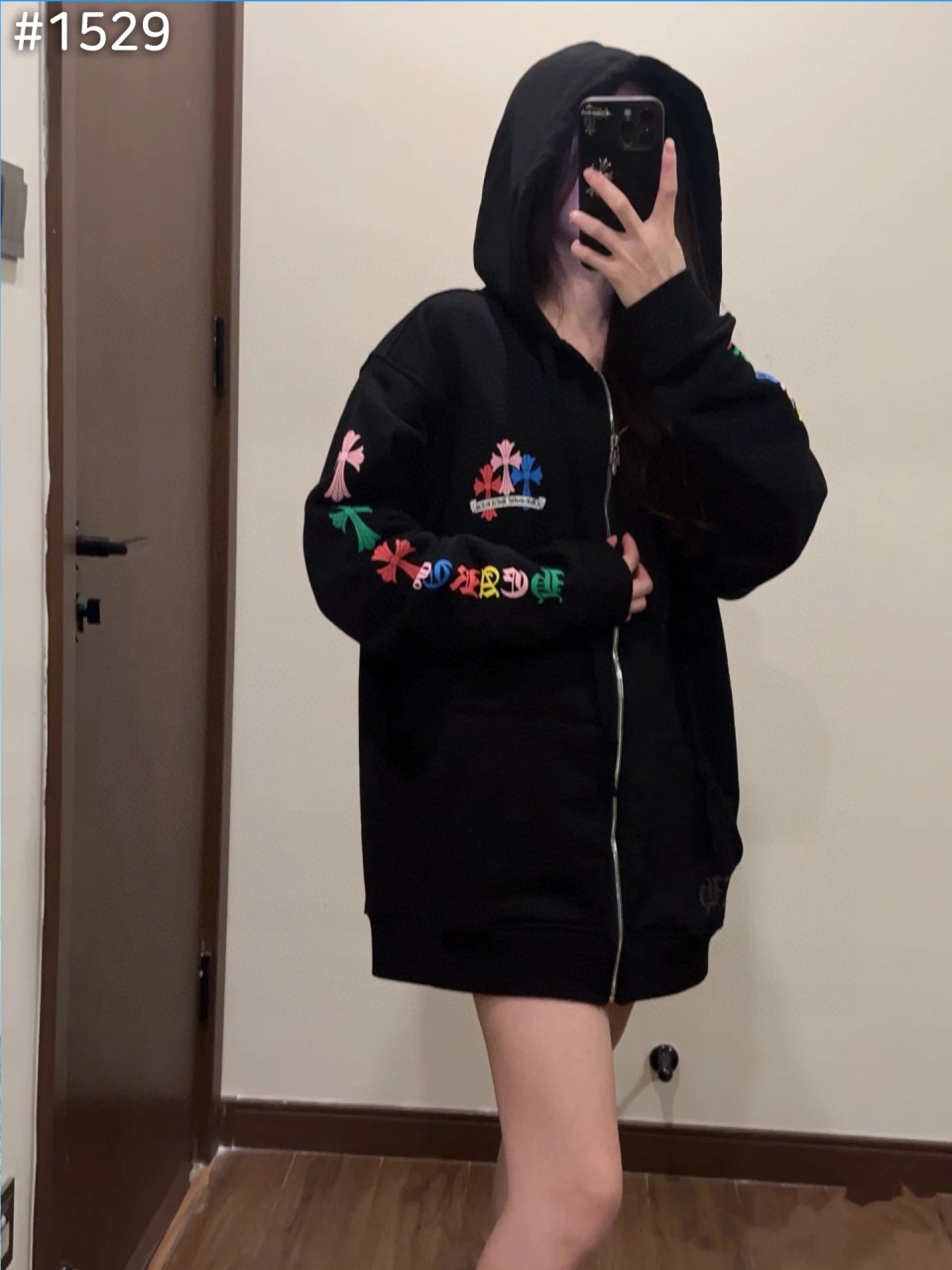 크*** 멀티 컬러 크로스 후드 집업
