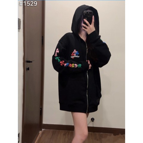 크*** 멀티 컬러 크로스 후드 집업